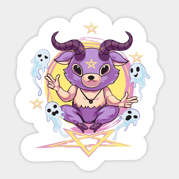 Kawaii Baphomet Pastel Goth Sticker by DionArts